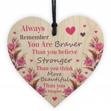 Best friends wooden heart inspirational cheer up gift for friend