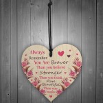 Best friends wooden heart inspirational cheer up gift for friend