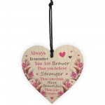 Best friends wooden heart inspirational cheer up gift for friend