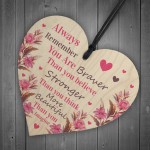 Best friends wooden heart inspirational cheer up gift for friend