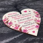 Best friends wooden heart inspirational cheer up gift for friend