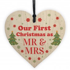 First Christmas As Mr & Mrs Bauble Tree Decoration Novelty Gifts