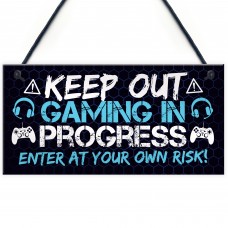 Gaming Door Sign KEEP OUT Funny Gaming Accessories Gamer Gift