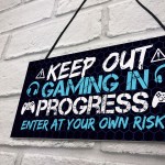 Gaming Door Sign KEEP OUT Funny Gaming Accessories Gamer Gift