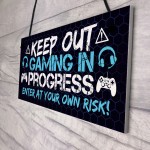 Gaming Door Sign KEEP OUT Funny Gaming Accessories Gamer Gift