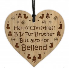 FUNNY RUDE Brother Gift For Christmas Engraved Wood Heart