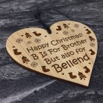 FUNNY RUDE Brother Gift For Christmas Engraved Wood Heart
