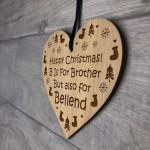 FUNNY RUDE Brother Gift For Christmas Engraved Wood Heart