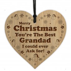 Christmas Gift For Grandad Engraved Wood Heart Grandad Gifts