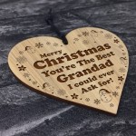 Christmas Gift For Grandad Engraved Wood Heart Grandad Gifts