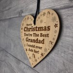 Christmas Gift For Grandad Engraved Wood Heart Grandad Gifts