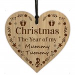 Christmas The Year Of The Mummy Tummy Hanging Heart New Mum