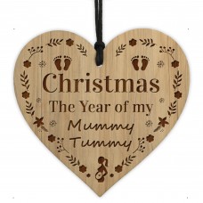 Christmas The Year Of The Mummy Tummy Hanging Heart New Mum