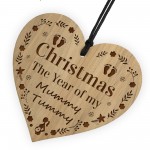 Christmas The Year Of The Mummy Tummy Hanging Heart New Mum