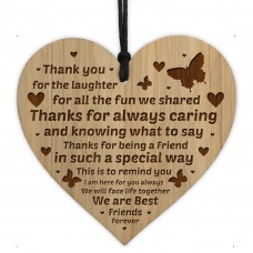 Friendship Gift Best Friend Plaque Shabby Chic Wood Heart