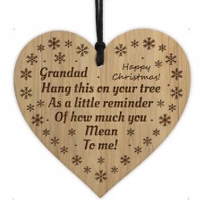 Cute Grandad Gift For Christmas Engraved Heart Decoration