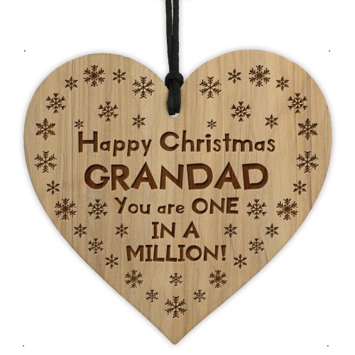 Christmas Gift For GRANDAD Engraved Heart Christmas Gifts