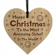 Christmas Gift For Sister FUNNY Engraved Heart Gift From Brother