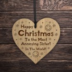 Christmas Gift For Sister FUNNY Engraved Heart Gift From Brother