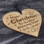Christmas Gift For Sister FUNNY Engraved Heart Gift From Brother