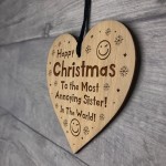 Christmas Gift For Sister FUNNY Engraved Heart Gift From Brother