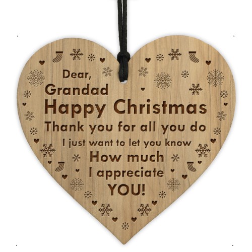 Grandad Christmas Gifts Engraved Heart Thank You Gifts