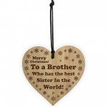 Funny Gift For Brother Christmas Engraved Wood Heart Gift