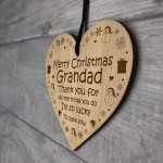 Grandad Gifts Christmas Engraved Wood Heart Thank You Grandad