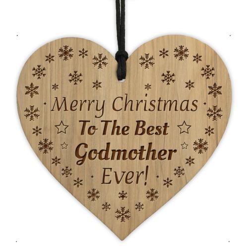 Godmother Gifts Christmas Engraved Heart Thank You Godparent