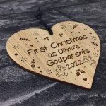 1st Christmas As Godparents Decoration Engraved Wood Decoration