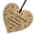 1st Christmas As Godparents Decoration Engraved Wood Decoration