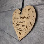 1st Christmas As Godparents Decoration Engraved Wood Decoration