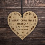 Christmas Gift For Friend Engraved Heart Best Friend Gift