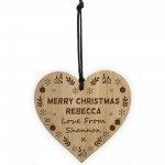 Christmas Gift For Friend Engraved Heart Best Friend Gift