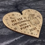 1st Christmas With Any Name Cat Kitten Personalised Wood Bauble