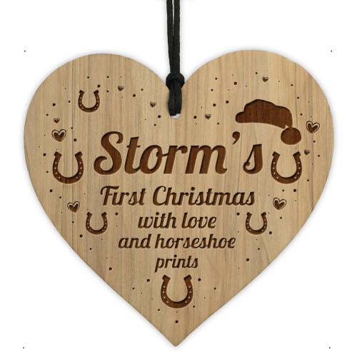Horse Sign For Home 1st Christmas Gift Engraved Wood Horse Sign