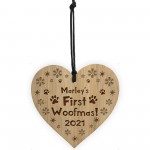 Personalised Dog Bauble Puppy Engraved Ornament Bauble 1st Xmas