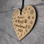 Personalised Dog Bauble Puppy Engraved Ornament Bauble 1st Xmas