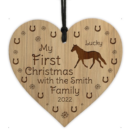 Horse Lover 1st Christmas Decoration Horse Pony Engraved Heart