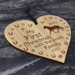 Horse Lover 1st Christmas Decoration Horse Pony Engraved Heart