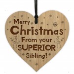 Funny Christmas Gift For Brother Sister Engraved Heart Joke Gift