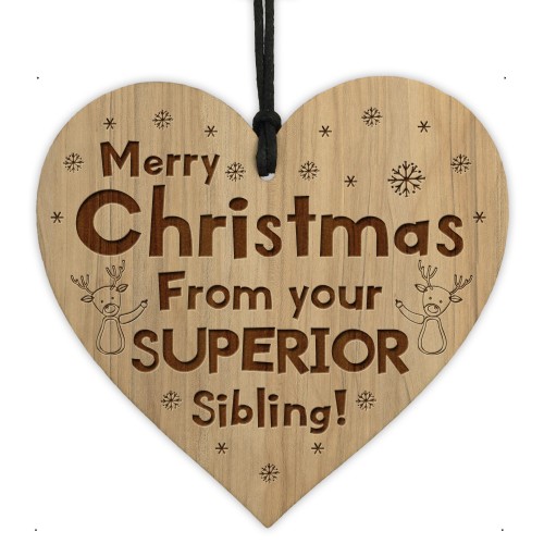 Funny Christmas Gift For Brother Sister Engraved Heart Joke Gift