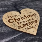 Funny Christmas Gift For Brother Sister Engraved Heart Joke Gift