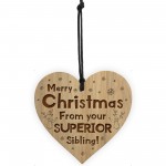 Funny Christmas Gift For Brother Sister Engraved Heart Joke Gift