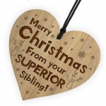 Funny Christmas Gift For Brother Sister Engraved Heart Joke Gift