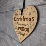 Funny Christmas Gift For Brother Sister Engraved Heart Joke Gift