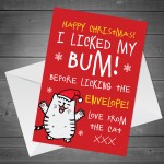 Funny Christmas Card From The Cat Rude Cheeky Card For Family