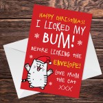 Funny Christmas Card From The Cat Rude Cheeky Card For Family