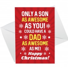 Christmas Card For Son Funny Humour Son Card From Dad Son
