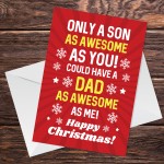 Christmas Card For Son Funny Humour Son Card From Dad Son